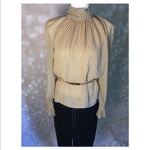 Tory Burch Collette Blouse Gold Jazz Dot